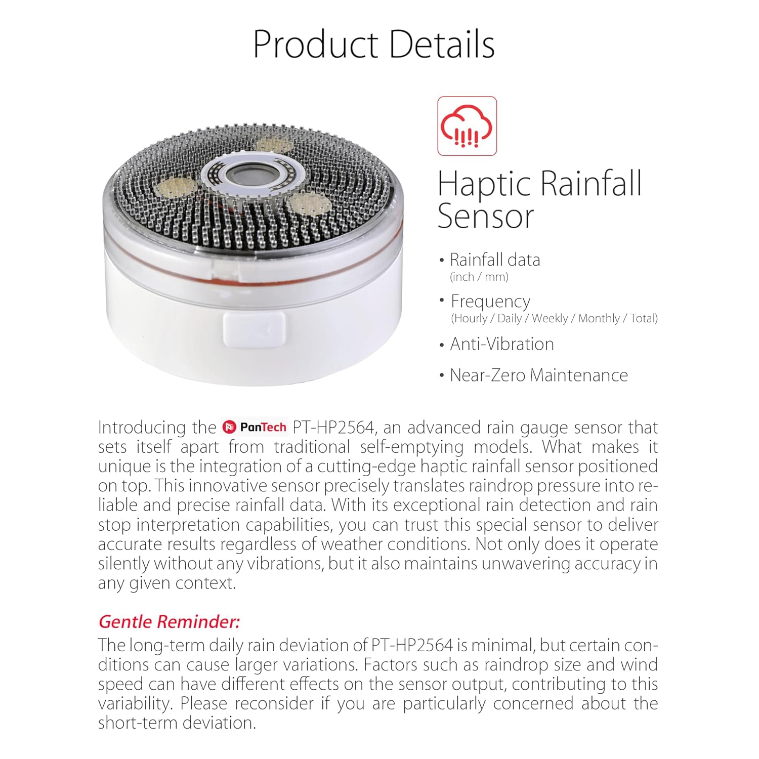 PanTech PT-HP2564 weather station packaging and accessories